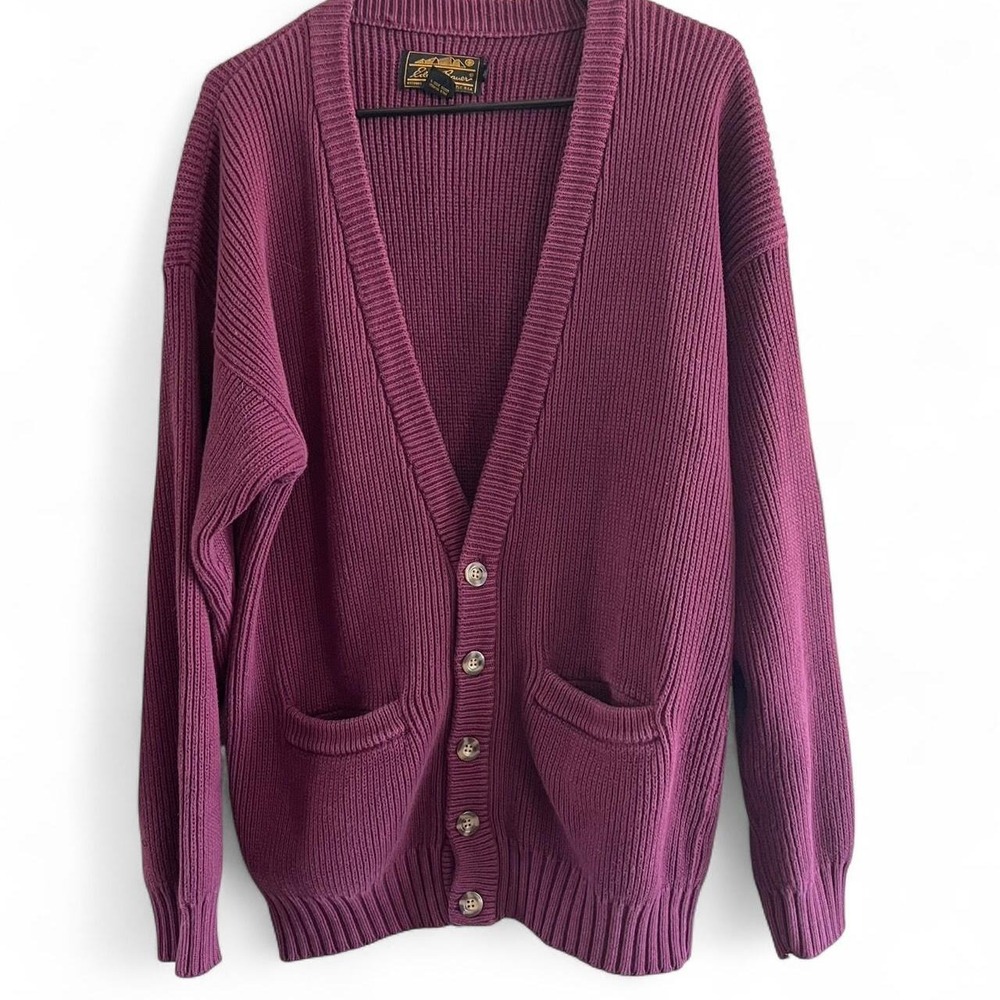 Vintage Eddie Bauer Burgandy Button Down Cardigan